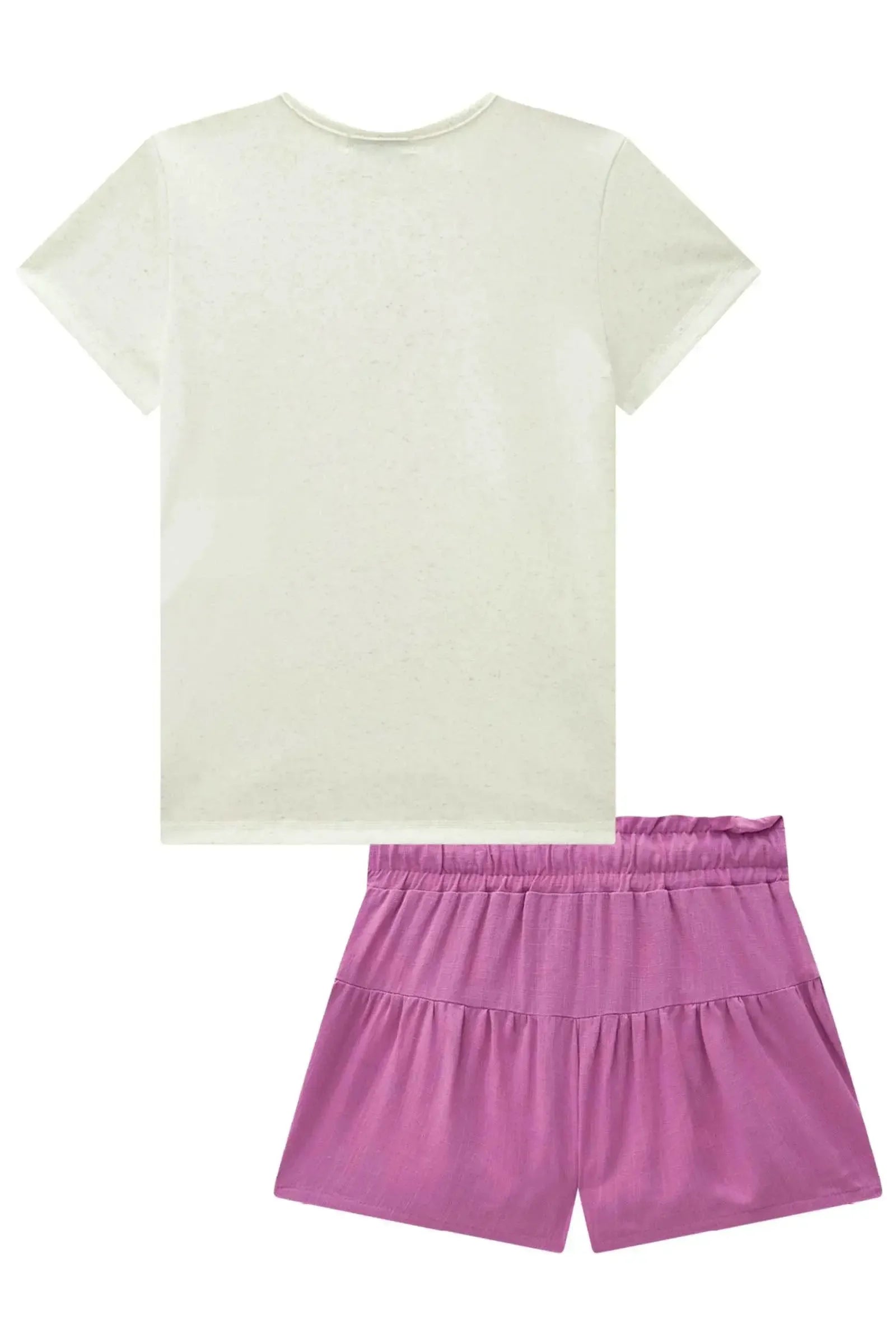 Conjunto de Blusa em Malha Power e Shorts em Viscose 85759 Infanti Infantil Menina