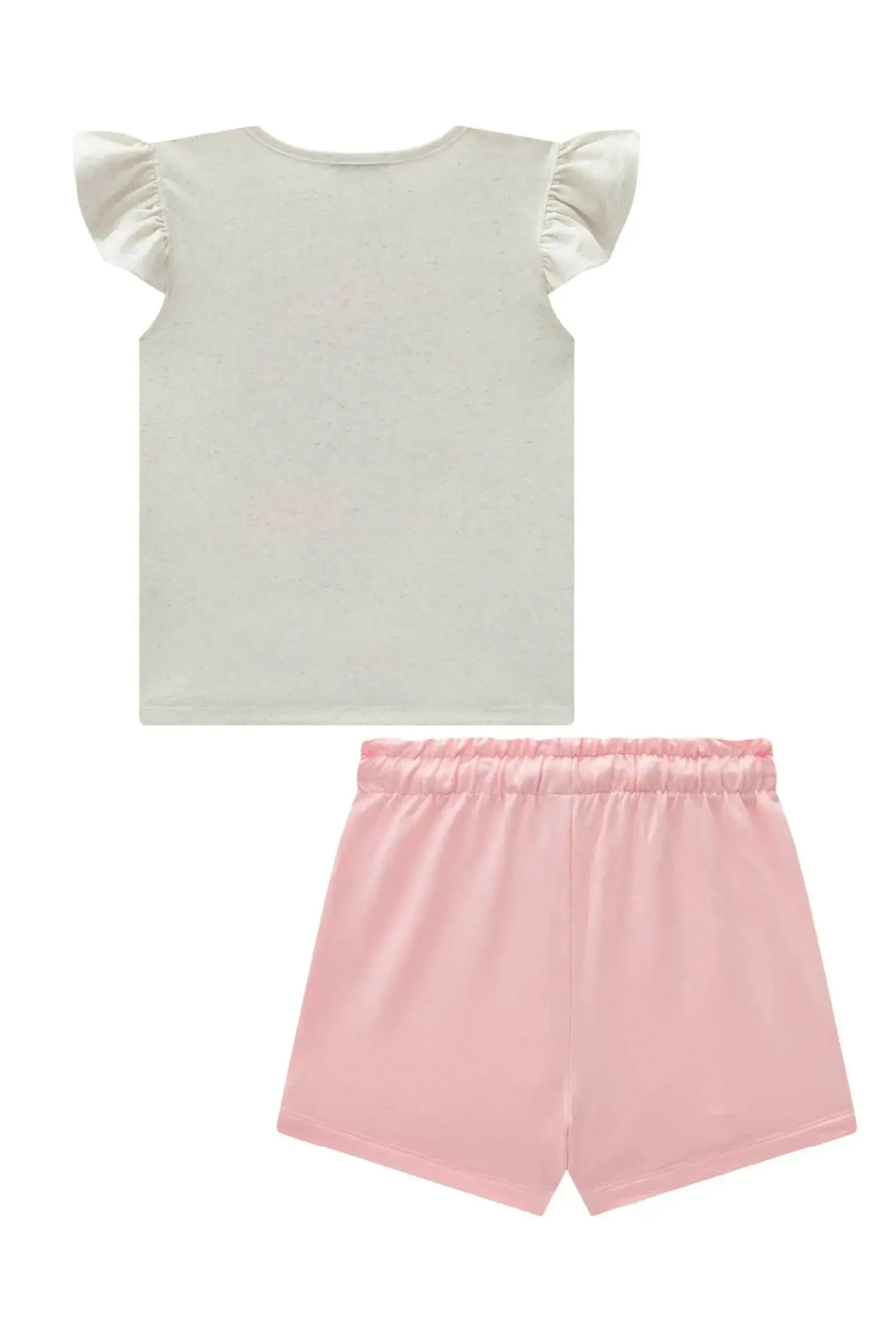 Conjunto de Blusa em Malha Power e Shorts Saia em Molevisco 95878 Infanti Infantil Menina