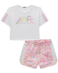 Conjunto de Blusa em Malha Yuki e Shorts em Ergonomic 96474 Infanti Infantil Menina