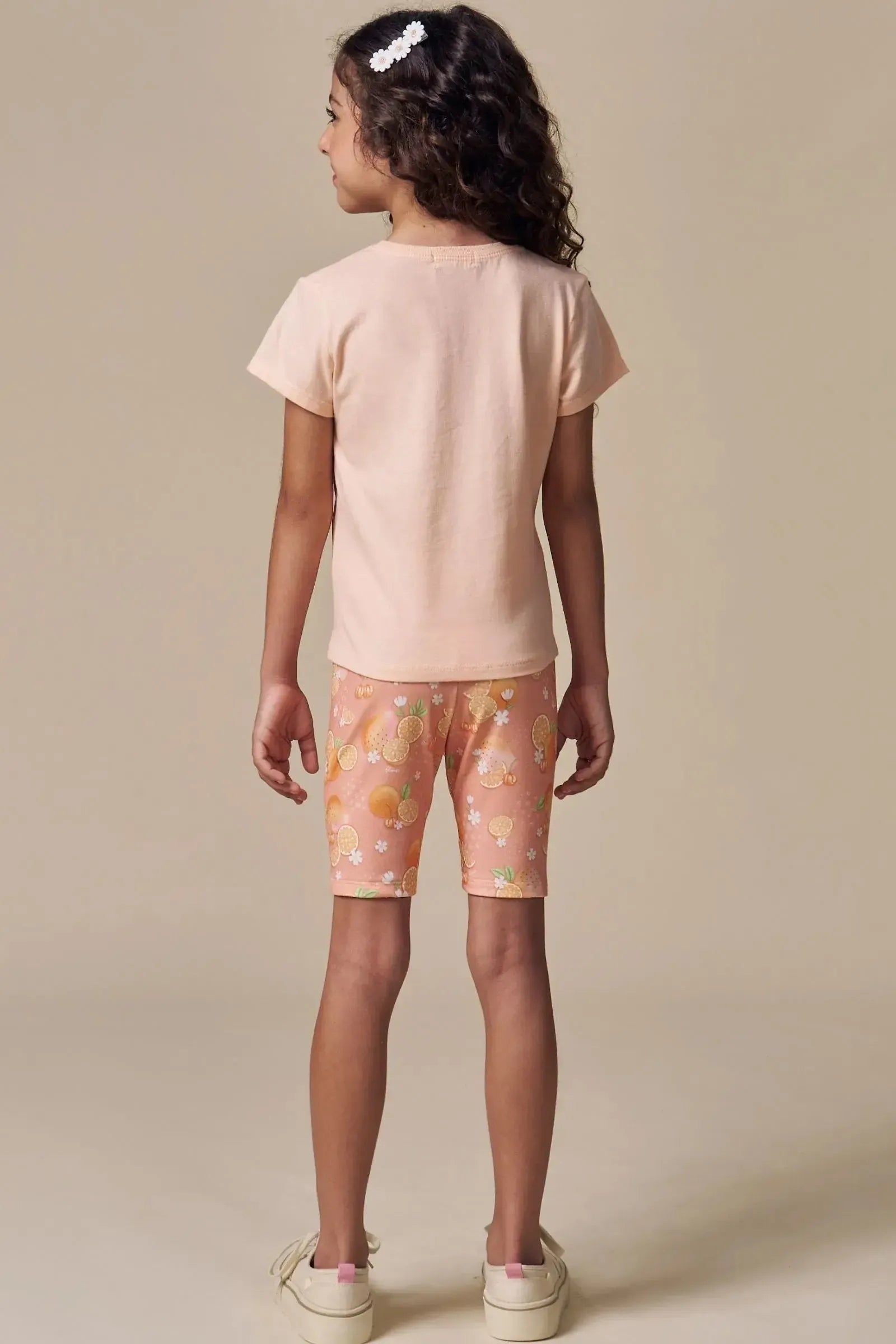Conjunto de Blusa em Meia Malha com Biker em Malha Power 94649 Infanti Infantil Menina