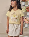 Conjunto de Blusa em Meia Malha com Short Saia em Moletom sem Pelúcia 98875 Infanti Infantil Menina