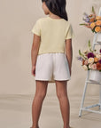 Conjunto de Blusa em Meia Malha com Short Saia em Moletom sem Pelúcia 98875 Infanti Infantil Menina