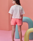 Conjunto de Blusa em Meia Malha com Short Saia em Moletom sem Pelúcia 99397 Infanti Infantil Menina