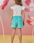 Conjunto de Blusa em Meia Malha com Shorts em Molecotton 85212 Infanti Infantil Menina