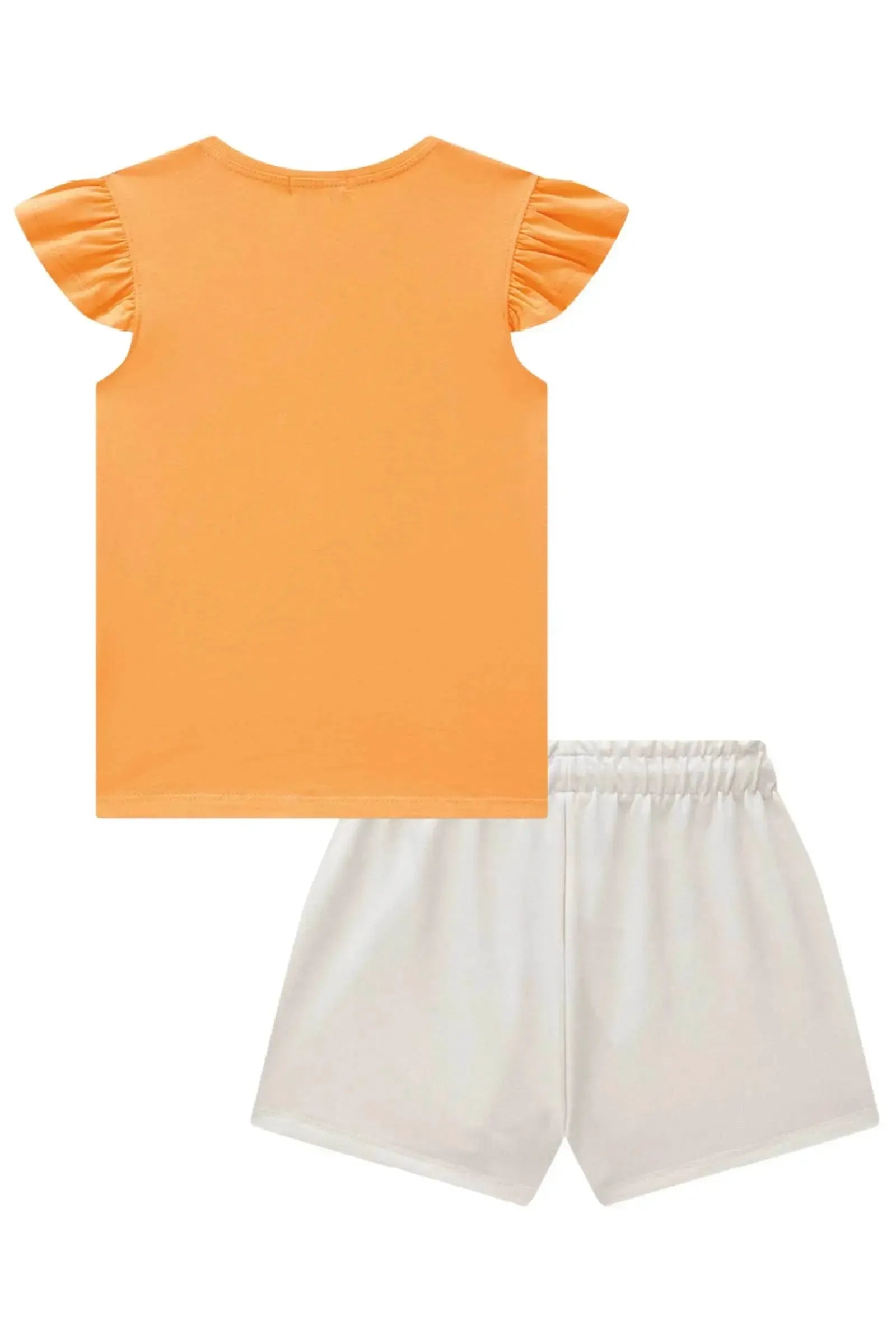 Conjunto de Blusa em Meia Malha com Shorts em Molecotton 85212 Infanti Infantil Menina