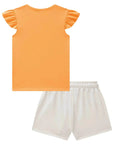 Conjunto de Blusa em Meia Malha com Shorts em Molecotton 85212 Infanti Infantil Menina