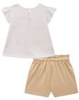 Conjunto de Blusa em Meia Malha com Shorts em Molevisco 81884 Infanti