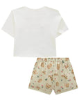 Conjunto de Blusa em Meia Malha com Shorts em Tecno Style 97022 Infanti Infantil Menina