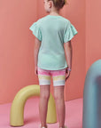 Conjunto de Blusa em Meia Malha e Bermuda Biker em Fly Tech 98352 Infanti Infantil Menina