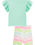 Conjunto de Blusa em Meia Malha e Bermuda Biker em Fly Tech 98352 Infanti Infantil Menina
