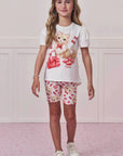 Conjunto de Blusa em Meia Malha e Bermuda Biker em Fly Tech 98716 Infanti Infantil Menina