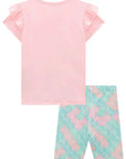 Conjunto de Blusa em Meia Malha e Bermuda Biker em Malha Power 98700 Infanti Infantil Menina