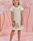 Conjunto de Blusa em Meia Malha e Salopete em Moletom Linho 84372 Infanti Infantil Menina