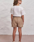 Conjunto de Blusa em Meia Malha e Short Saia em Linho Santorine com Elastano 98822 Infanti Infantil Menina