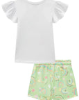 Conjunto de Blusa em Meia Malha e Short Saia em Malha Power 83518 Infanti Infantil Menina