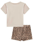Conjunto de Blusa em Meia Malha e Short Saia em Molecotton 85586 Infanti Infantil Menina