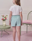 Conjunto de Blusa em Meia Malha e Short Saia em Piquet 99126 Infanti Infantil Menina