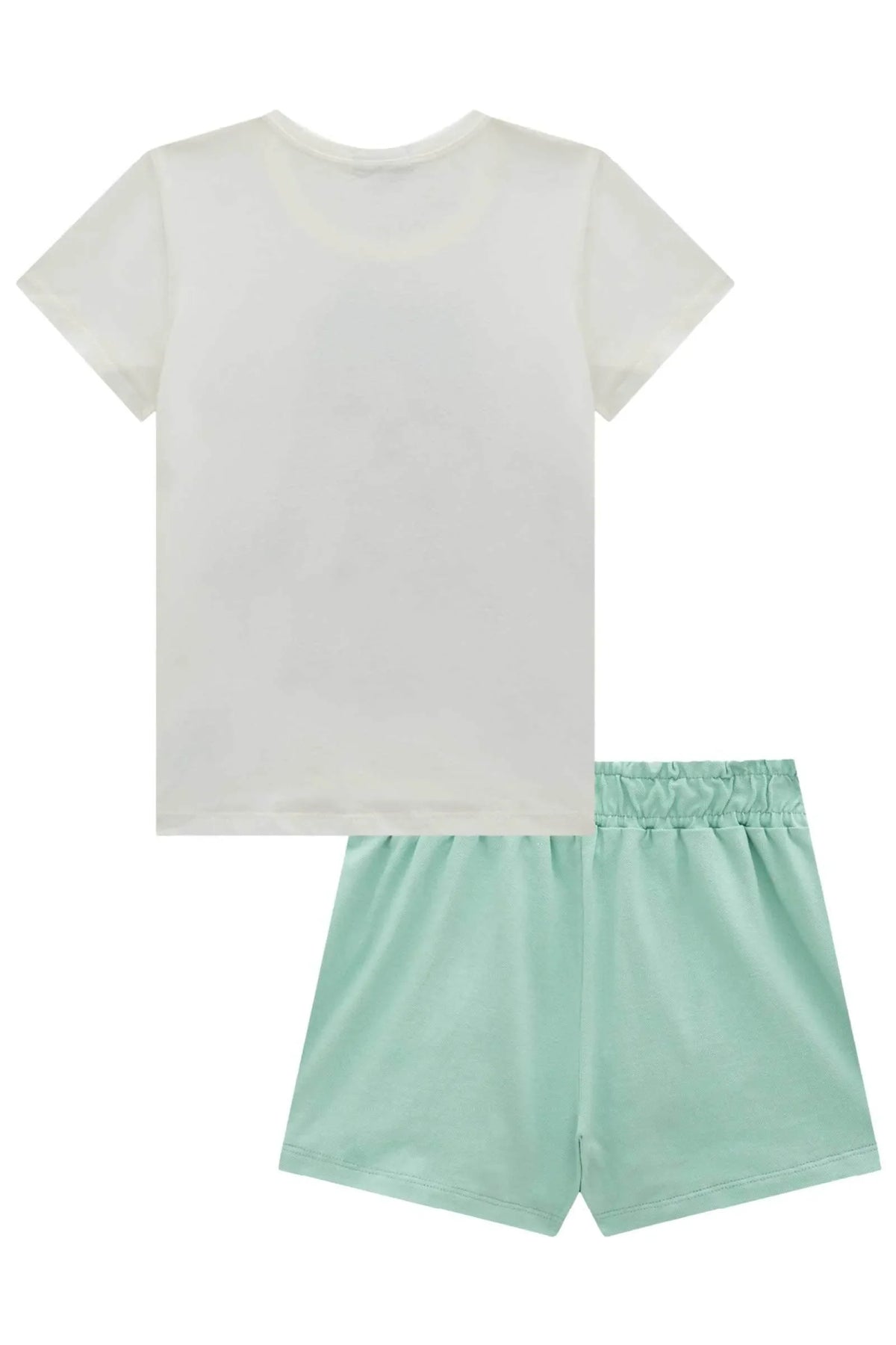 Conjunto de Blusa em Meia Malha e Short Saia em Piquet 99126 Infanti Infantil Menina