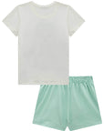 Conjunto de Blusa em Meia Malha e Short Saia em Piquet 99126 Infanti Infantil Menina
