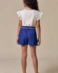 Conjunto de Blusa em Meia Malha e Shorts em Blend de Linho 93332 Infanti Infantil Menina
