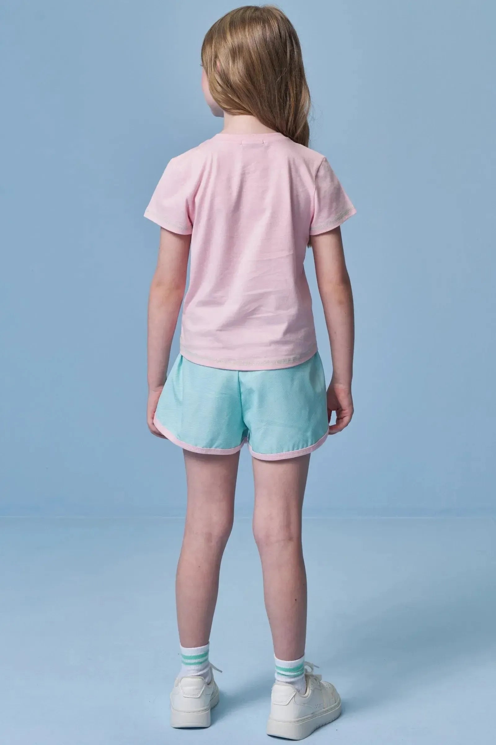 Conjunto de Blusa em Meia Malha e Shorts em Ergonomic 96330 Infanti Infantil Menina