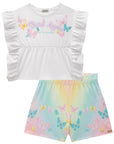 Conjunto de Blusa em Meia Malha e Shorts em Jacquard Marina 77956 Infanti