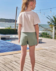 Conjunto de Blusa em Meia Malha e Shorts em Linho com Elastano 97539 Infanti Infantil Menina