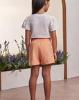 Conjunto de Blusa em Meia Malha e Shorts em Linho Santorine com Elastano 98902 Infanti Infantil Menina