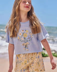 Conjunto de Blusa em Meia Malha e Shorts em Molecotton 94944 Infanti Infantil Menina