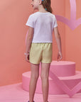 Conjunto de Blusa em Meia Malha e Shorts em Molecotton 99134 Infanti Infantil Menina