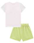 Conjunto de Blusa em Meia Malha e Shorts em Molecotton 99134 Infanti Infantil Menina