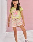 Conjunto de Blusa em Meia Malha e Shorts em Moletom Linho 77383 Infanti