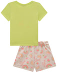 Conjunto de Blusa em Meia Malha e Shorts em Moletom Linho 77383 Infanti