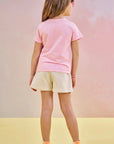 Conjunto de Blusa em Meia Malha e Shorts em Moletom sem Pelúcia 83455 Infanti Infantil Menina