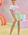 Conjunto de Blusa em Meia Malha e Shorts em Moletom sem Pelúcia 83455 Infanti Infantil Menina