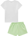 Conjunto de Blusa em Meia Malha e Shorts em Moletom sem Pelúcia 83455 Infanti Infantil Menina
