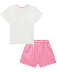 Conjunto de Blusa em Meia Malha e Shorts em Moletom sem Pelúcia 86641 Infanti Infantil Menina
