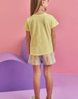 Conjunto de Blusa em Meia Malha e Shorts em Moletom sem Pelúcia 86898 Infanti Infantil Menina