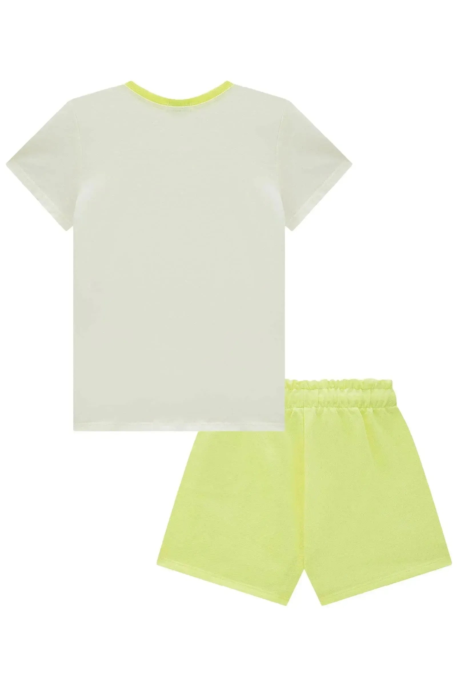 Conjunto de Blusa em Meia Malha e Shorts em Moletom sem Pelúcia 88809 Infanti Infantil Menina
