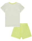 Conjunto de Blusa em Meia Malha e Shorts em Moletom sem Pelúcia 88809 Infanti Infantil Menina