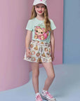 Conjunto de Blusa em Meia Malha e Shorts em Moletom sem Pelúcia 95370 Infanti Infantil Menina
