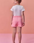 Conjunto de Blusa em Meia Malha e Shorts em Moletom sem Pelúcia 98355 Infanti Infantil Menina