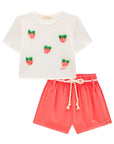 Conjunto de Blusa em Meia Malha e Shorts em Viscose 98551 Infanti Infantil Menina