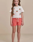 Conjunto de Blusa em Meia Malha e Shorts em Viscose 98551 Infanti Infantil Menina