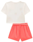 Conjunto de Blusa em Meia Malha e Shorts em Viscose 98551 Infanti Infantil Menina