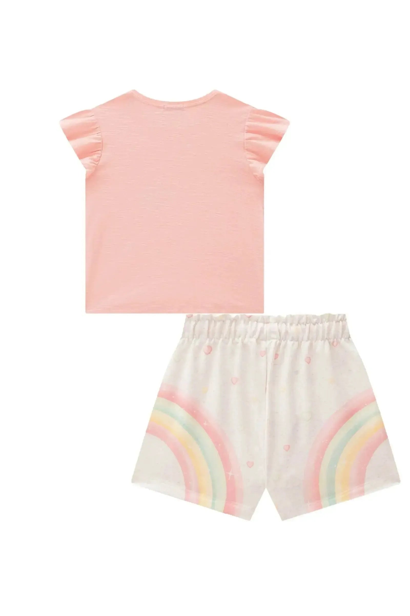 Conjunto de Blusa em Meia Malha Flamê e Shorts em Molecotton 87762 Infanti Infantil Menina