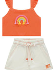 Conjunto de Blusa em Viscose e Shorts em Sarja com Elastano 93342 Infanti Infantil Menina