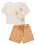 Conjunto de Blusa Over em Malha Fresh com Shorts em Viscose 98117 Infanti Infantil Menina