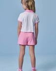Conjunto de Blusa Polo em Meia Malha e Short Saia em Soft Line 94918 Infanti Infantil Menina