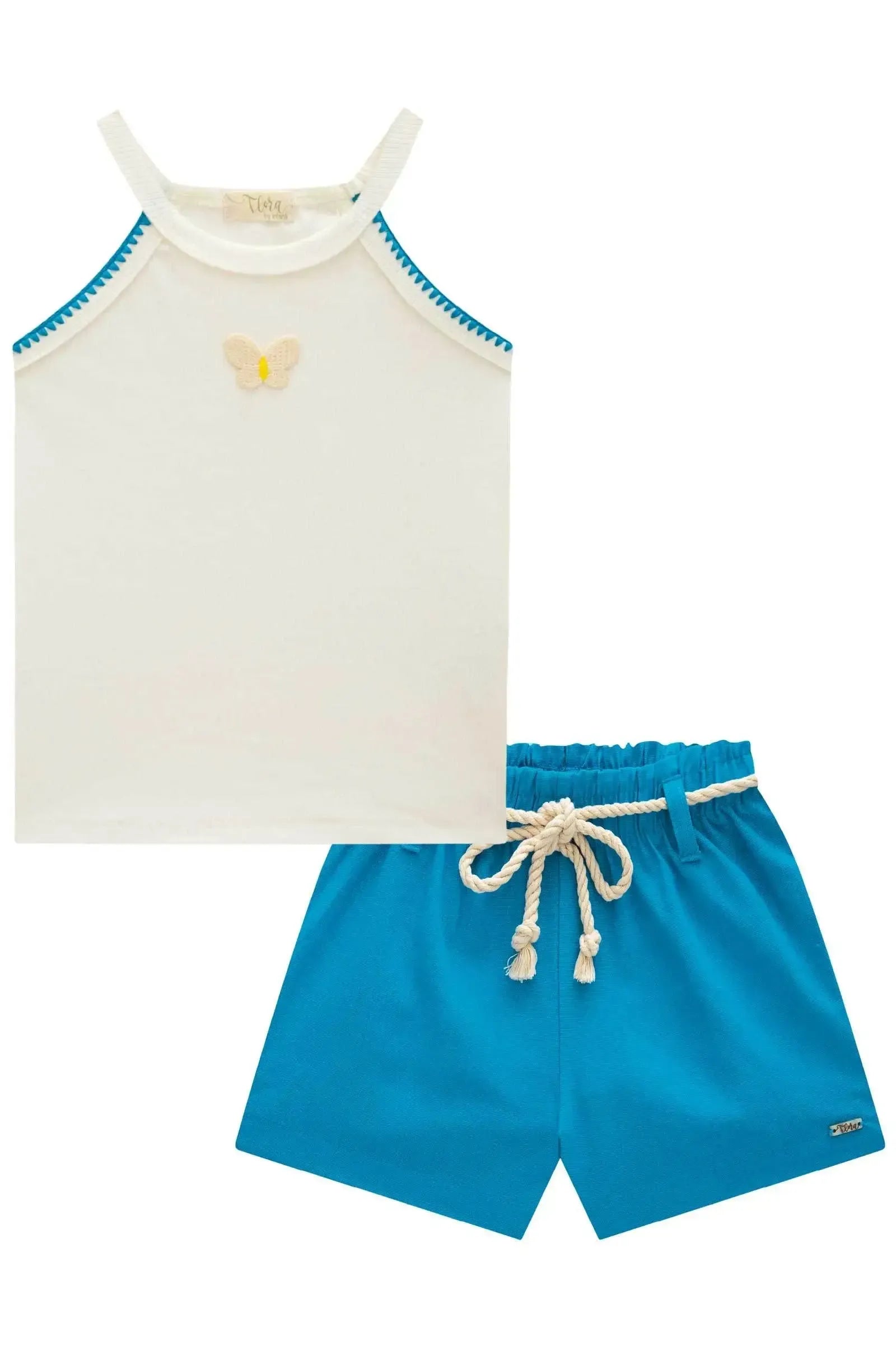 Conjunto de Blusa Regata em Canelado Liz com Shorts em Blend de Viscose 86526 Infanti Infantil Menina